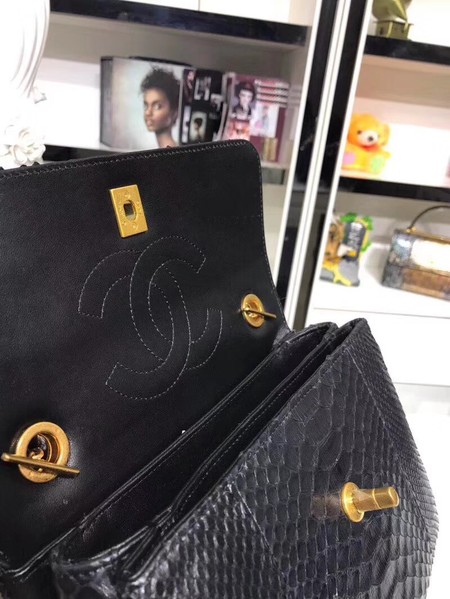 Chanel Original Snake skin Leather Tote Bag A92236 black