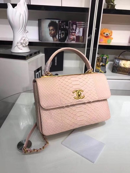 Chanel Original Snake skin Leather Tote Bag A92236 pink