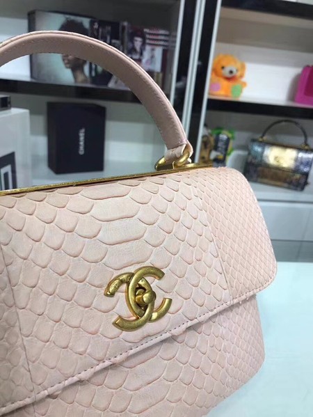 Chanel Original Snake skin Leather Tote Bag A92236 pink