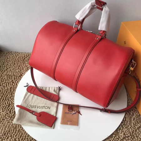 Louis Vuitton Original Epi Leather SUPREME Keepall 45CM Strap M53419 red