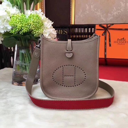 Hermes Evelyne mini 17cm Messenger Bag Original Calf Leather H1187 Light grey