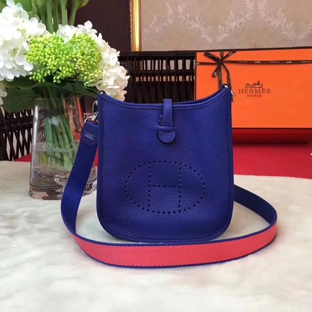 Hermes Evelyne mini 17cm Messenger Bag Original Calf Leather H1187 Blue