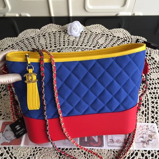 Chanel Gabrielle Nubuck leather Shoulder Bag 1010A blue red