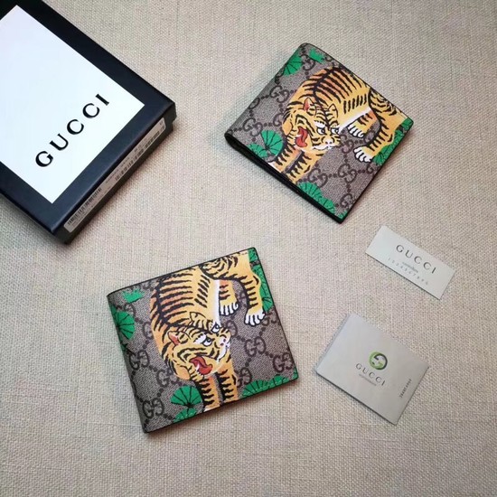 Gucci GG Supreme Canvas Wallet 451465 Tiger brown
