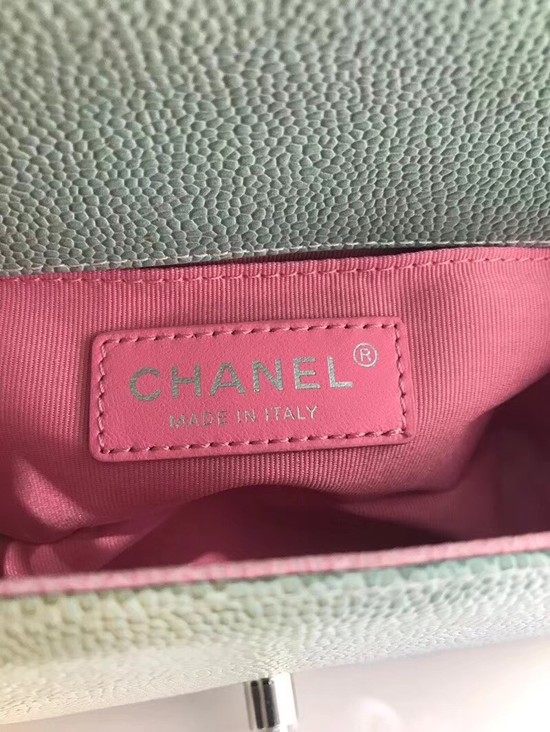 Boy Chanel Flap Shoulder Bag 67085 Original Caviar Cowhide 67085 Rainbow