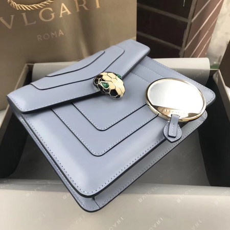 Bvlgari Original Calfskin Leather serpenti forever Shoulder Bag 97520 Light blue