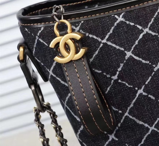 Chanel Gabrielle Denim Shoulder Bag 1010A black