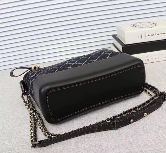 Chanel Gabrielle Denim Shoulder Bag 1010A black