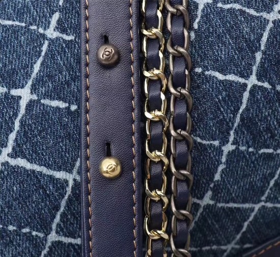 Chanel Gabrielle Denim Shoulder Bag 1010A blue