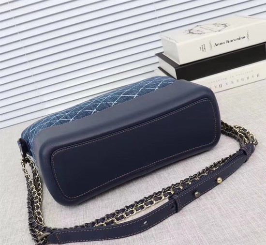 Chanel Gabrielle Denim Shoulder Bag 1010A blue