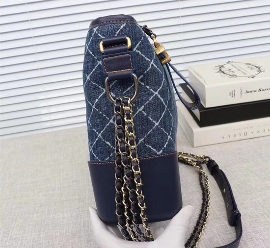 Chanel Gabrielle Denim Shoulder Bag 1010A blue