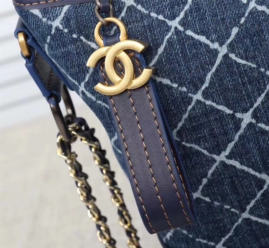 Chanel Gabrielle Denim Shoulder Bag 1010A blue