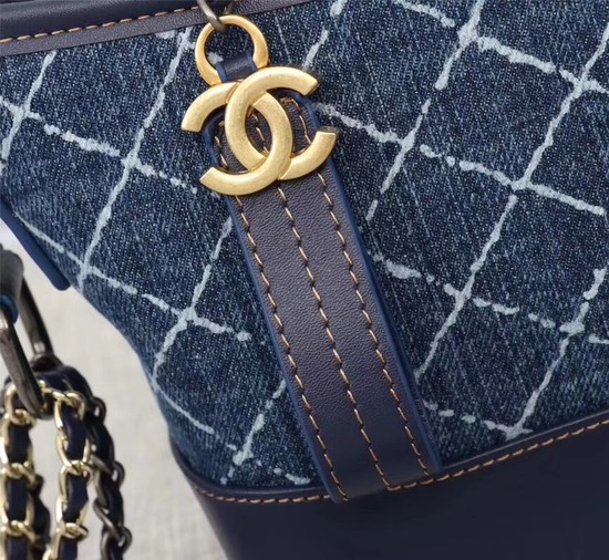 Chanel Gabrielle Denim Shoulder Bag 93481 blue