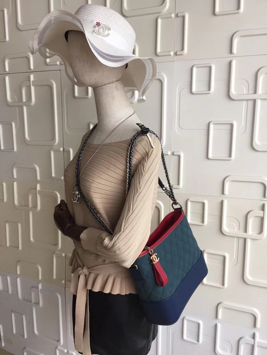 Chanel Gabrielle Nubuck leather Shoulder Bag 1010A blue