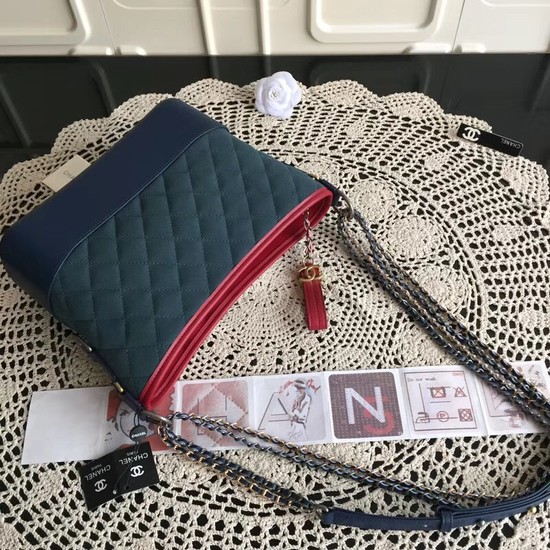 Chanel Gabrielle Nubuck leather Shoulder Bag 1010A blue