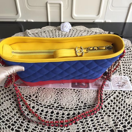 Chanel Gabrielle Nubuck leather Shoulder Bag 1010A blue red