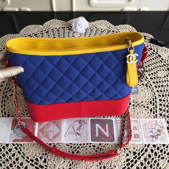 Chanel Gabrielle Nubuck leather Shoulder Bag 1010A blue red