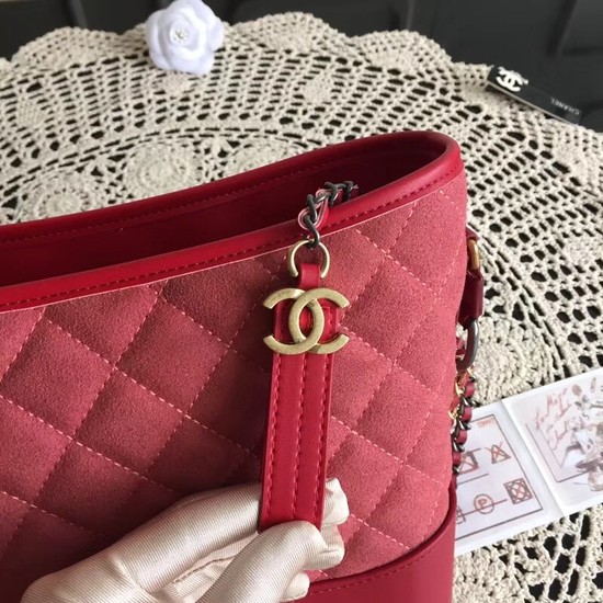 Chanel Gabrielle Nubuck leather Shoulder Bag 1010A rose