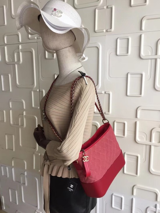 Chanel Gabrielle Nubuck leather Shoulder Bag 1010A rose