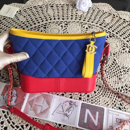 Chanel Gabrielle Nubuck leather Shoulder Bag 93481 blue red