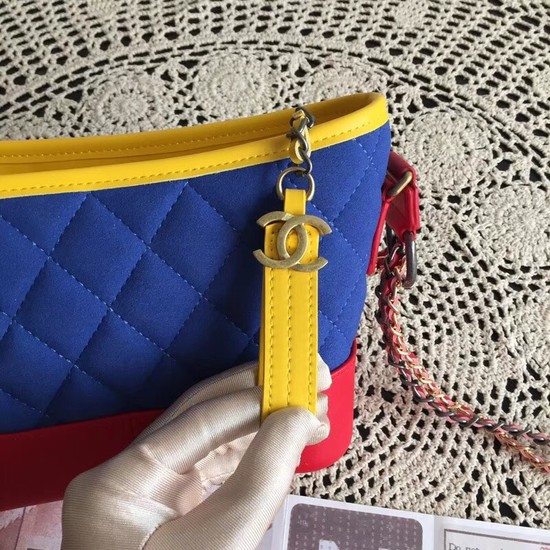 Chanel Gabrielle Nubuck leather Shoulder Bag 93481 blue red