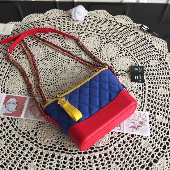 Chanel Gabrielle Nubuck leather Shoulder Bag 93481 blue red