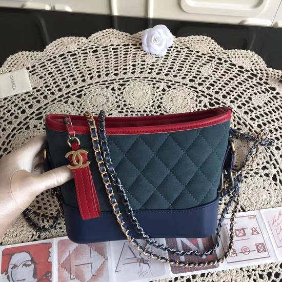 Chanel Gabrielle Nubuck leather Shoulder Bag 93481 dark blue