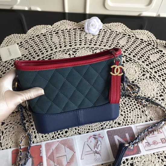 Chanel Gabrielle Nubuck leather Shoulder Bag 93481 dark blue