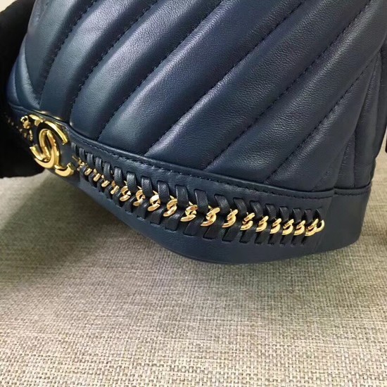 Chanel Sheepskin Leather Shoulder Bag 1125 blue