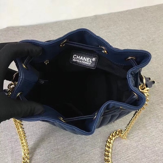 Chanel Sheepskin Leather Shoulder Bag 1125 blue