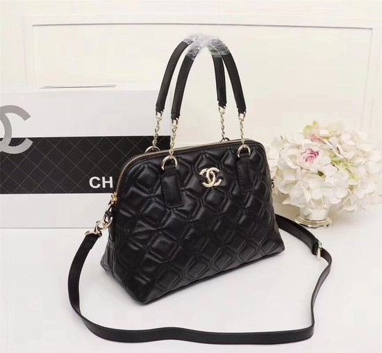 Chanel Sheepskin Leather Shoulder Bag 55698 black