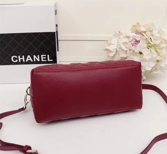 Chanel Sheepskin Leather Shoulder Bag 55698 red