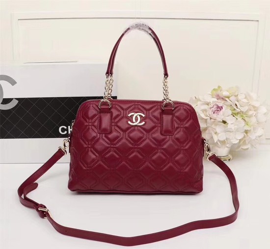 Chanel Sheepskin Leather Shoulder Bag 55698 red