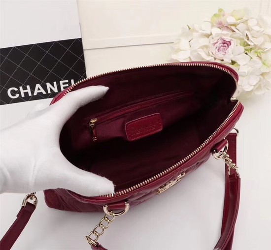 Chanel Sheepskin Leather Shoulder Bag 55698 red