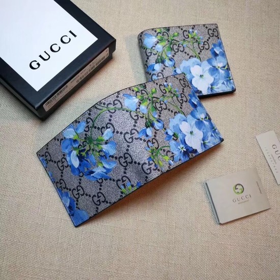 Gucci GG Supreme Canvas Wallet 451465 blue