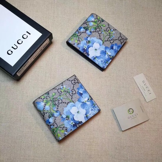 Gucci GG Supreme Canvas Wallet 451465 blue