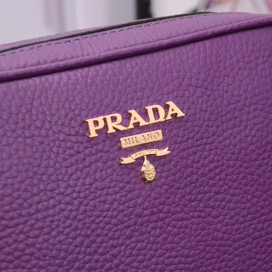 Prada Calfskin Leather Shoulder Bag 1BH082 Violet