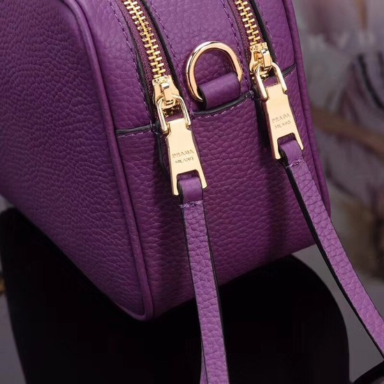 Prada Calfskin Leather Shoulder Bag 1BH082 Violet