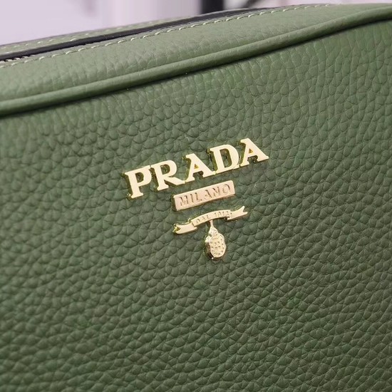 Prada Calfskin Leather Shoulder Bag 1BH082 green