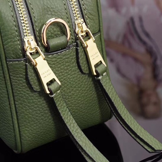 Prada Calfskin Leather Shoulder Bag 1BH082 green