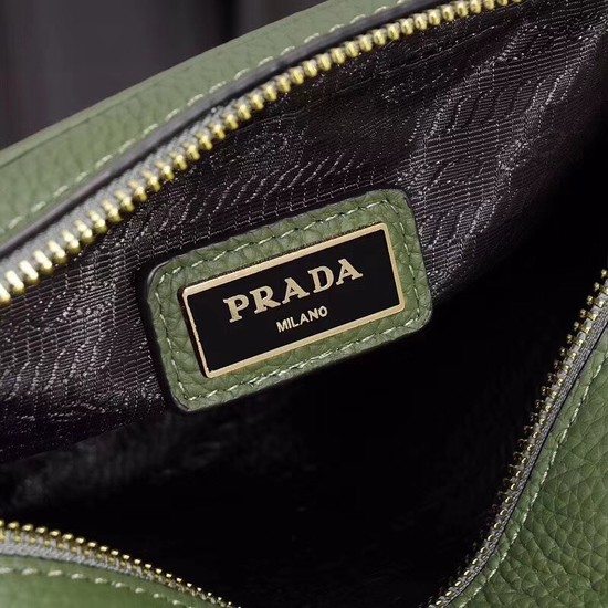 Prada Calfskin Leather Shoulder Bag 1BH082 green