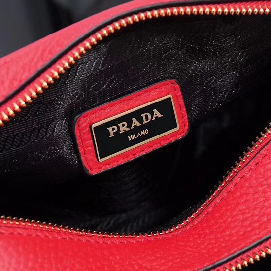 Prada Calfskin Leather Shoulder Bag 1BH082 red