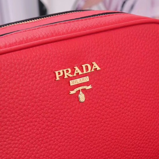 Prada Calfskin Leather Shoulder Bag 1BH082 red