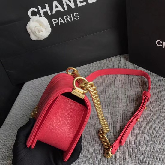 Chanel Le Boy Flap Shoulder Bag Original Caviar Leather P67085 rose Gold Buckle