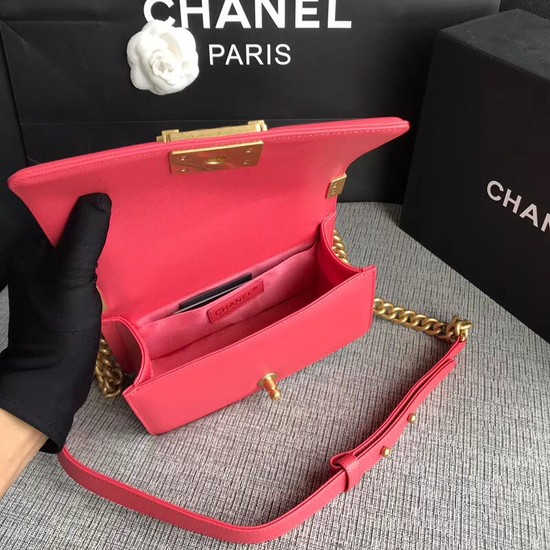 Chanel Le Boy Flap Shoulder Bag Original Caviar Leather P67085 rose Gold Buckle