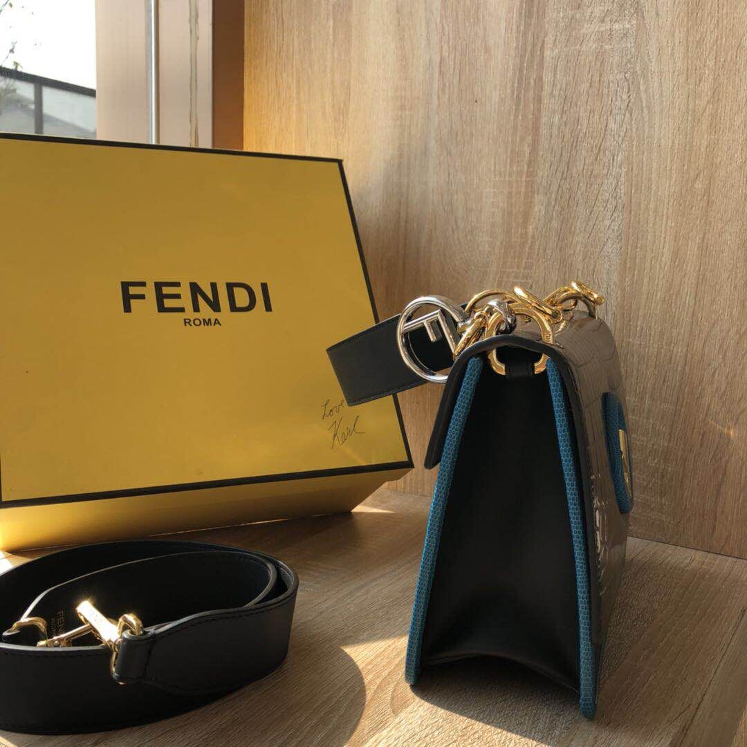 Fendi Calfskin Leather Flap Shoulder Bag 6695