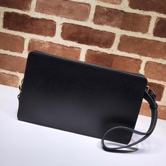 Gucci Calfskin Leather Shoulder Bag 495678 Black