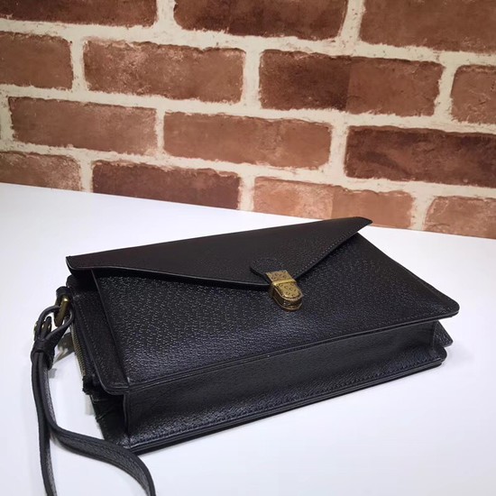 Gucci Calfskin Leather Shoulder Bag 495678 Black