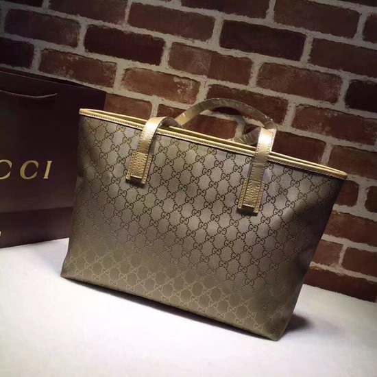 Gucci GG Imprime Tote Bag 211137 champagne Gold