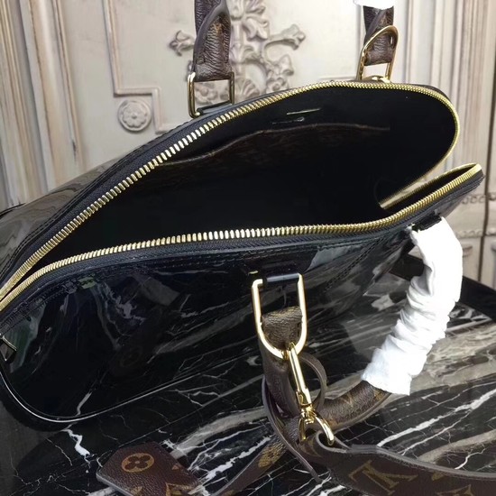 Louis Vuitton Monogram Vernis Original leather Alma Tote Bag M54395 black